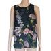 Anthropologie Tops | Anthropologie Meadow Rue Womens Sleeveless Black Top Embroidered Flowers Small | Color: Black/Pink | Size: S