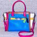 Coach Bags | Coach Swagger 21 Rainbow Colorful Color Block Satchel Crossbody Purse Bag | Color: Blue/Pink | Size: 10.75"W (Across Wide Top) X 7”H X 4"D