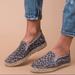 Free People Shoes | Free People Freeway Grey Leopard Print Espadrille Slip On Flats Women’s Size 38 | Color: Gray | Size: 38eu