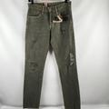 Levi's Jeans | Levis 511 Slim Fit Jeans Mens Green Wash Distressed Denim Size 29x32 Nwt | Color: Green | Size: 29
