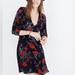 Madewell Dresses | Madewell Silk Ruffle Waist Windblown Poppies Dress Size 6 | Color: Blue/Red | Size: 6