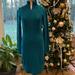 Athleta Dresses | Athleta Sawtooth Sweater Dress Organic Cotton/Wool Long Sleeve Teal Size Small | Color: Blue/Green | Size: S