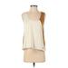 Adidas Active Tank Top: Ivory Color Block Activewear - Women's Size X-Small