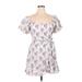 Trixxi Casual Dress - Mini: White Print Dresses - Women's Size X-Large