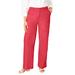 Plus Size Women's Stretch CottonChino Wide-Leg Trouser by Jessica London in Bright Red (Size 22 W)