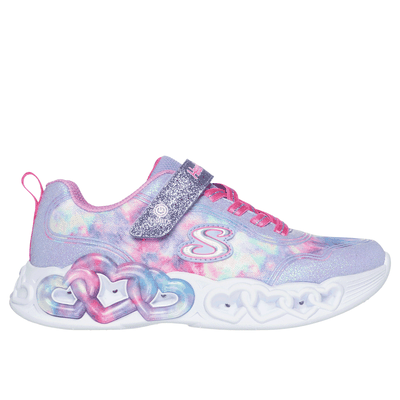 Skechers Girl's Infinite Heart Lights - Color Lovin Sneaker | Size 13.0 | Lavender | Textile/Synthetic