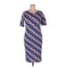 Lularoe Casual Dress - Sheath Crew Neck Short sleeves: Blue Dresses - Women's Size X-Large