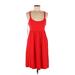 Cynthia Rowley TJX Casual Dress - A-Line Scoop Neck Sleeveless: Red Print Dresses - Women's Size Medium