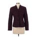 Kasper A.S.L. Wool Blazer Jacket: Purple Plaid Jackets & Outerwear - Women's Size 4