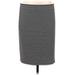 Ann Taylor LOFT Casual Pencil Skirt Knee Length: Blue Stripes Bottoms - Women's Size Medium