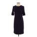 Just... Taylor Casual Dress - Sheath Crew Neck Short sleeves: Purple Solid Dresses - Women's Size 2