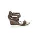 Kenneth Cole REACTION Wedges: Brown Solid Shoes - Women's Size 7 1/2 - Open Toe