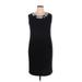 R&M Richards Casual Dress - Sheath Crew Neck Sleeveless: Black Print Dresses - Women's Size 16