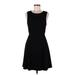 Trina Turk Casual Dress - A-Line Scoop Neck Sleeveless: Black Solid Dresses - Women's Size 6