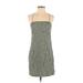 Urban Outfitters Casual Dress - Mini: Green Checkered/Gingham Dresses - Women's Size 4