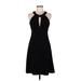 White House Black Market Cocktail Dress - Party Keyhole Sleeveless: Black Print Dresses - Women's Size 6