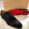 Chaussures noires respirantes à lacets pour hommes chaussures Derby floquées chaussures faites à
