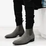 StephanBoots gris pour hommes Flock Business Rinse Boots Cowboy Boots Handmade Men Taille