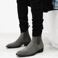 StephanBoots gris pour hommes Flock Business Rinse Boots Cowboy Boots Handmade Men Taille