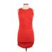 21 Saints Casual Dress - Bodycon: Red Solid Dresses - Women's Size Medium