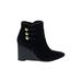 Kate Spade New York Ankle Boots: Black Solid Shoes - Women's Size 7 - Almond Toe