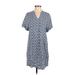 H&M Casual Dress - Shift V Neck Short sleeves: Blue Dresses - Women's Size 2