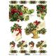 Christmas Holly in Stockings and Baskets Rice Paper ITD A4 Rice Paper Mulberry Paper for Decoupage 210 x 297 mm Free Post in UK