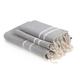 Set bain, 1 fouta + 2 serviettes coton 100x200 gris perle