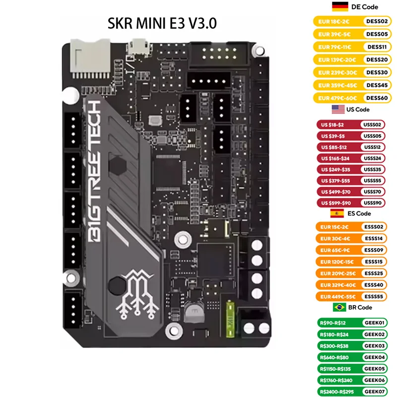 BIGTREETECH SKR MINI E3 V3.0 Scheda Madre 3D MINI E3 V2 TMC2209 Accessori Per Stampanti 3D Per Ender 3 Aggiornamento BTT SKR V1.4 Turbo