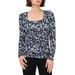 Halogen(r) Floral Ruched Square Neck Top