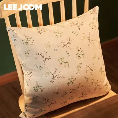 LEEJOOM Kissenbezüge aus Leinen und Baumwolle, bedruckt, Blumenmuster, Kissenbezüge, Sofakissenbezug Image