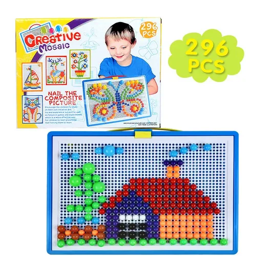 296 Stück Pilz Nagel 3d Puzzle DIY Lernspiel zeug für Kinder bunte Puzzle Montessori Logik Denken