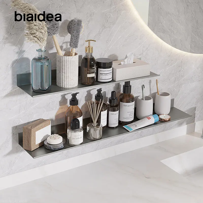 Wc Kein Bohren Regale Wand Regal Platz Aluminium Eitelkeit Spiegel Vorne Lagerung Regale Organizer Bad Zubehör