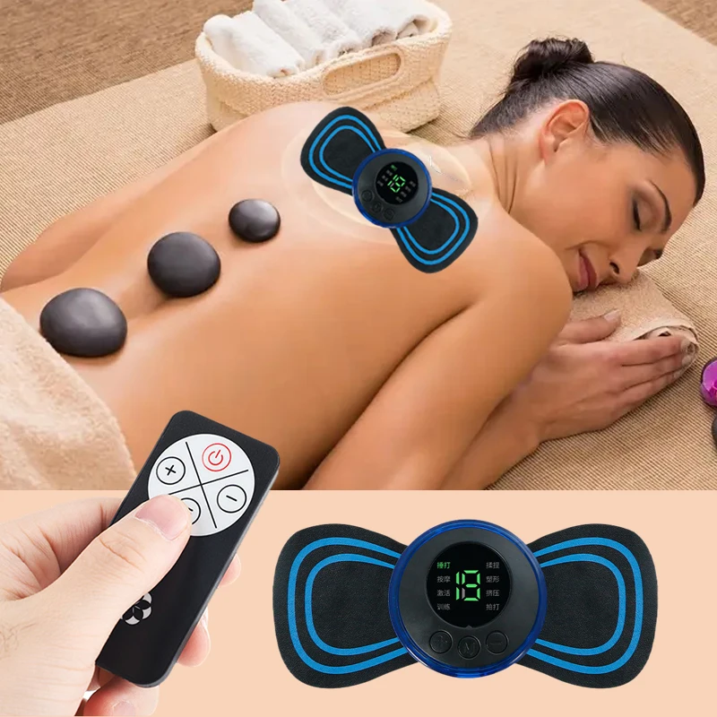 Ems Puls Nacken massage gerät Aufkleber Zehner Zervix Massage ador Rücken Masajeador Patch Muskels timulator Schmerz linderung Gel Pads Trage