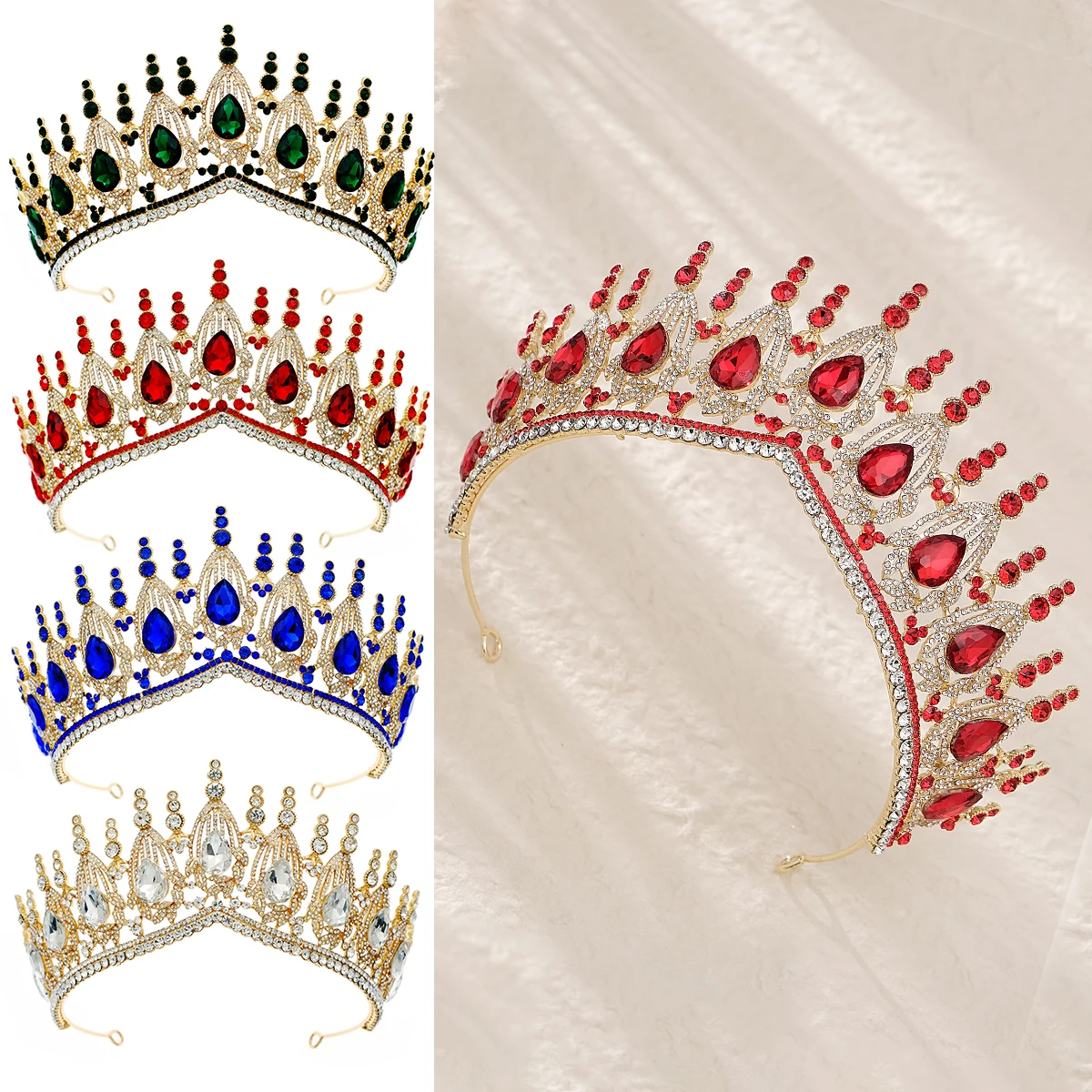 Hochzeits feier Geburtstag Krone Haarband Haarschmuck Verlobung zubehör für Frauen Festzug Mode Haar bekleidung Strass Tiara Image