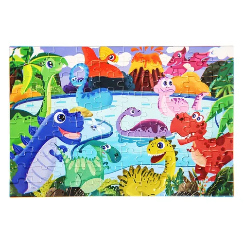 Puzzles für Kinder im Alter von 4-8 Kinder puzzles 100 Stück großes Dinosaurier-Boden puzzle für