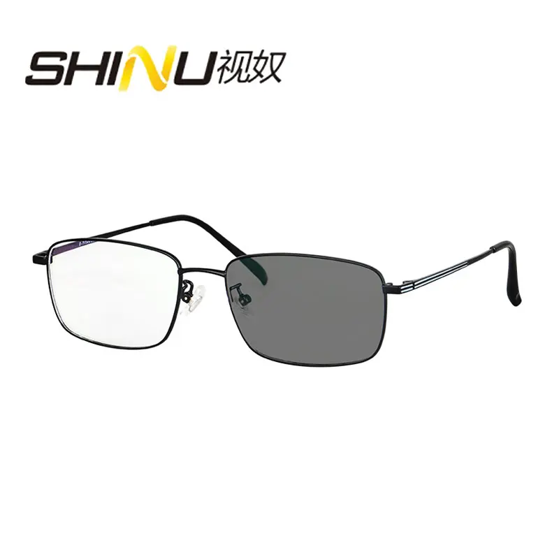 Männer brille Titan brille rahmen progressive multifokale lesebrille männer harz linsen anti strahlung photochrome linse Image