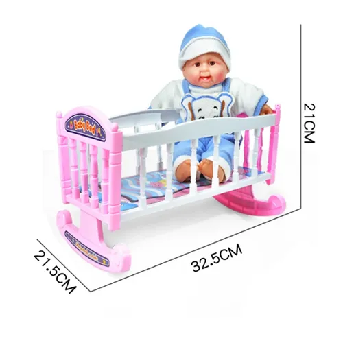 Babybett Wiege für 8-10 Zoll Puppen niedlichen Puppenhaus Zubehör Miniatur für Baby puppe Geschenk
