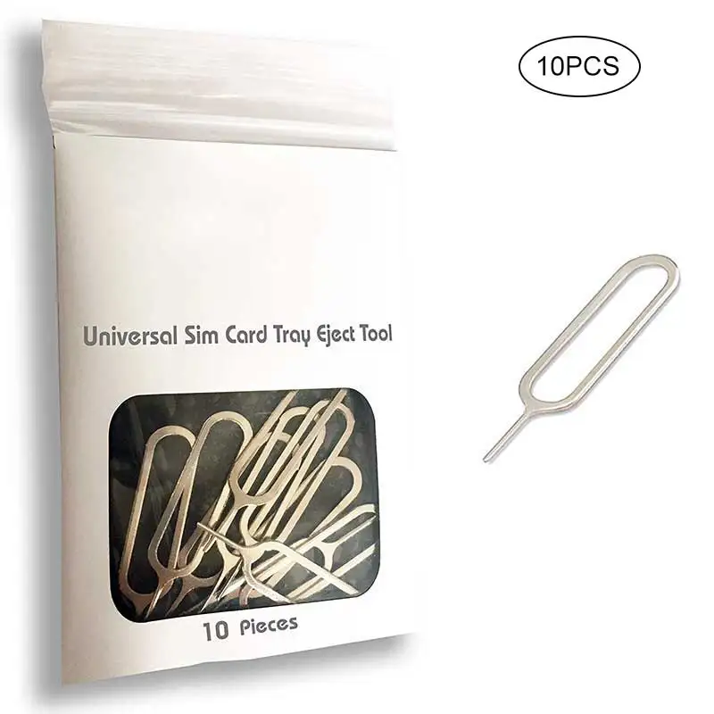 10 Stück Slim Sim-Karten-Tablett-Pin-Auswurf-Entfernungswerkzeug, Nadelöffner-Auswerfer für die meisten Smartphones с Nadalпка Mohamed Singapur Sim Auswerfer-Tool