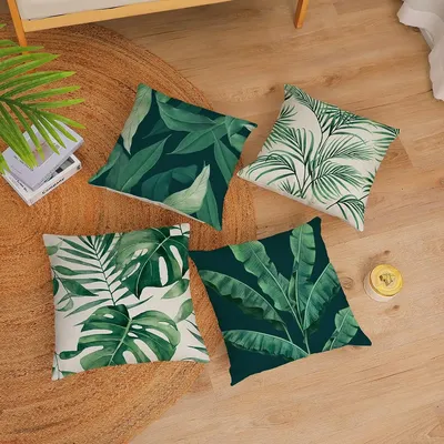 Grüne Pflanze werfen Kissen bezug tropische Blätter Sommer dekorationen Kissen bezug Outdoor Home Image