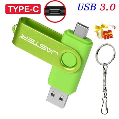 Hochgeschwindigkeits-TYPE-C USB 3.0-Flash-Laufwerk 64 GB drehbarer OTG-Stick 32 GB Schlüsselanhänger Image