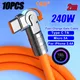 10pcs 240w supers chn elles Ladekabel Grad Drehung für Xiaomi Huawei Samsung Apple Liquid Silicone