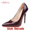 Aphixta 12 cm Super Hohe Dünne Heels Pumps Frauen Schuhe Spitz Patent Leder Hochzeit Kleid Büro Femme Super Große Größe 49 50