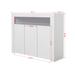 3 Doors Sideboard Storage Cabinet with LED Light, Kitchen Unit Cupboard Buffet Wooden Storage Display Cabinet TV Stand