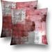 Velvet Abstract Pillow Covers Set of 2 Modern Accent Pink Gray Throw