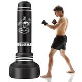 JUOIFIP Heavy Punching Bags for Adults Freestanding Boxing Bag with Stand Men Stand Kickboxing Bag Ideal Standing Inflatable Kickboxing Bag