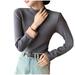 ZyeKqe Thermal Shirts for Women Fleece Lined Base Layer Long Sleeve Slim Top Winter Thicken Warm Underwear