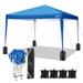 COBIZI 10x10 Ez Pop Up Canopy Tent Commercial Instant Gazebo Tents for Parties Waterproof Adjustable Outdoor Patio Backyard Canopy Party Tent Blue