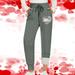 ZQGJB Baseball Heart Print Sweatpants for Women Casual Sherpa Fleece Lined Drawstring Elastic High Waist Straight Leg Pants Plush Thick Warm Trousers with Pockets Gray M