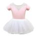 HBYJLZYG Dance Ballet Jumpsuit Half Skirt Set Baby Girls Children Dance Clothes Summer Short Sleeves One-Piece Performance Clothes Skirt Set